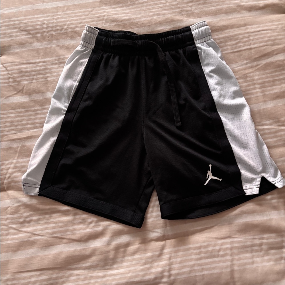 Jordan Black and White Athletic Shorts with Jumpman Logo